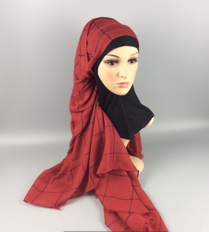 4# Squares Cotton Maxi Hijab 