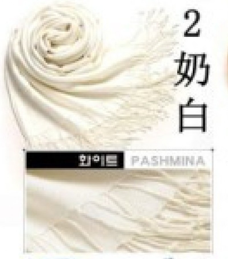  milk white Cashmere 180x70cm Pashmina Hijab