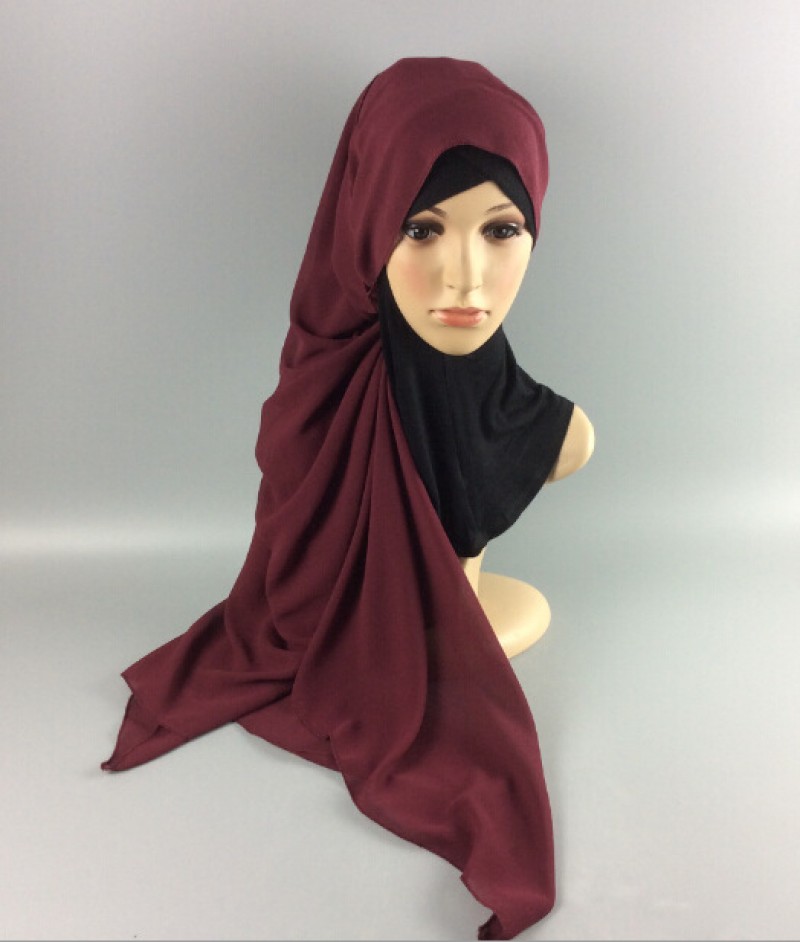 Burgundy Soft Chiffon Crepe Hijab 