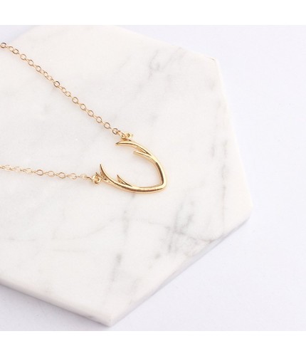 Gold Antler Necklace