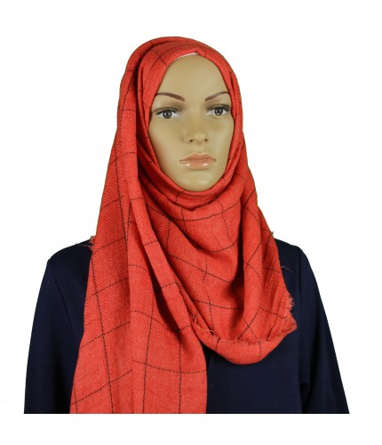 Red Squares Vogue Hijab