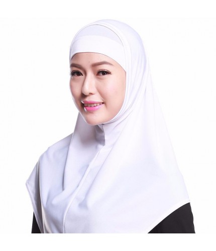 White Two Piece Plain Ready to wear Hijab 