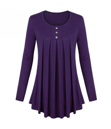 Purple Pleated Top Medium