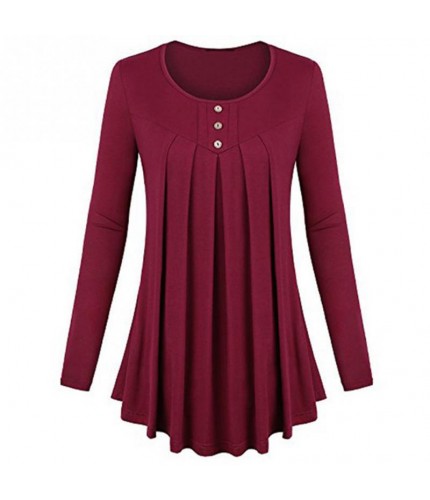 Red Pleated Top Medium