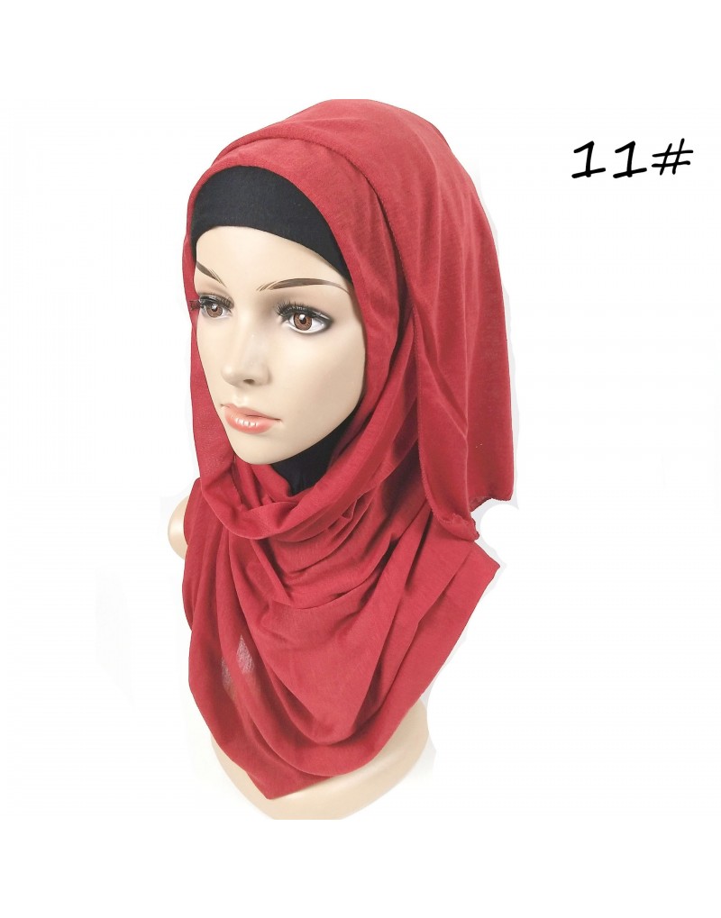 Wine Red Hemp Jersey Knit Hijab 