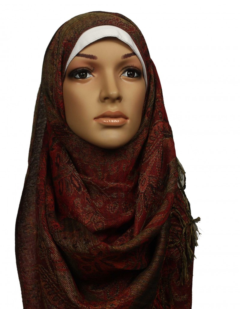 Pashmina Afghan Deep Red