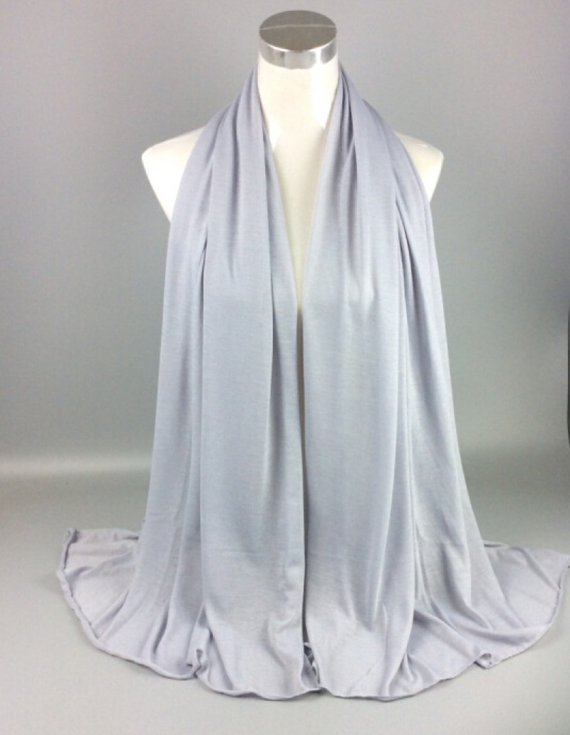 Silver Hemp Jersey Knit Hijab 
