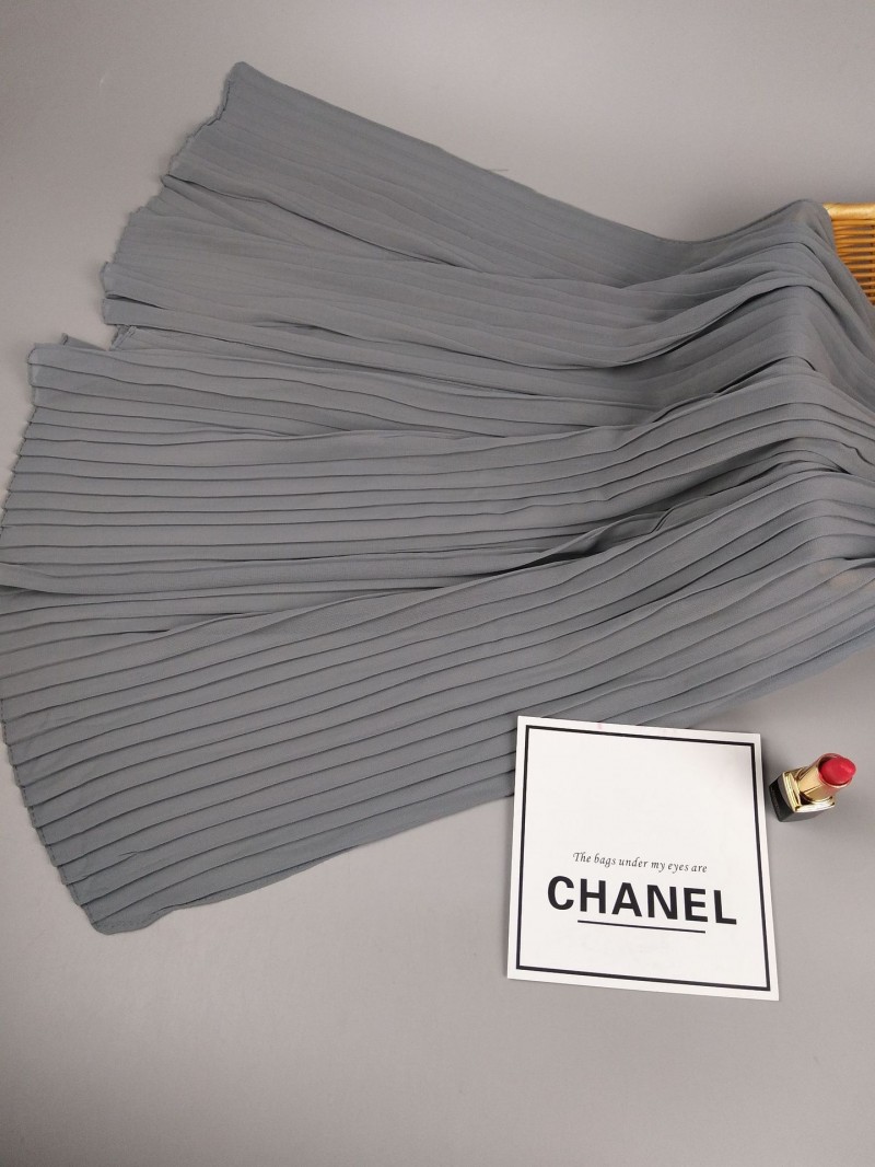 Grey Pleated Cotton Crinkle Hijab