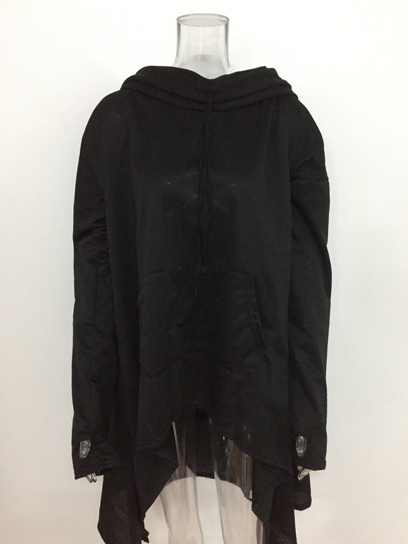 Black Loose Moroccan Hoody Medium