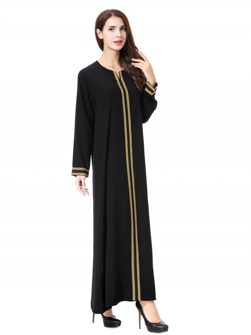 Gold Chevron Accents Abaya S 