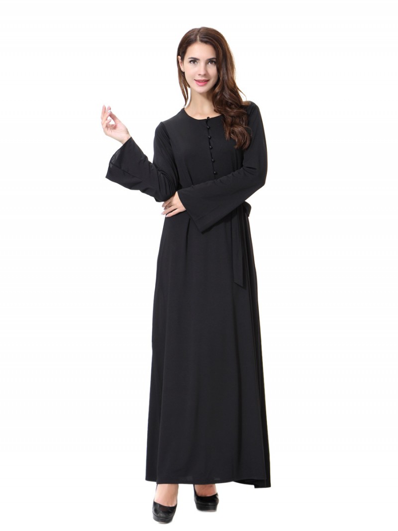 Black Chevron Accents Abaya M 