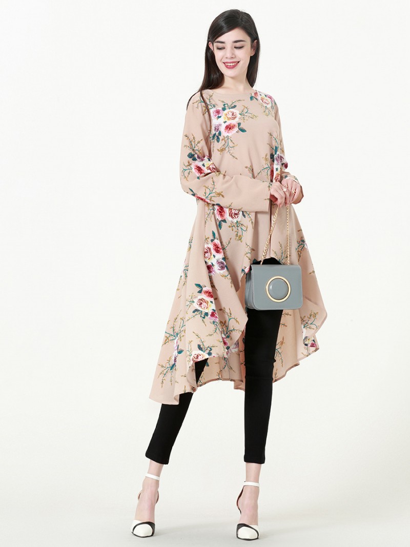 Apricot Swallowtail Floral Tunic XXXL 