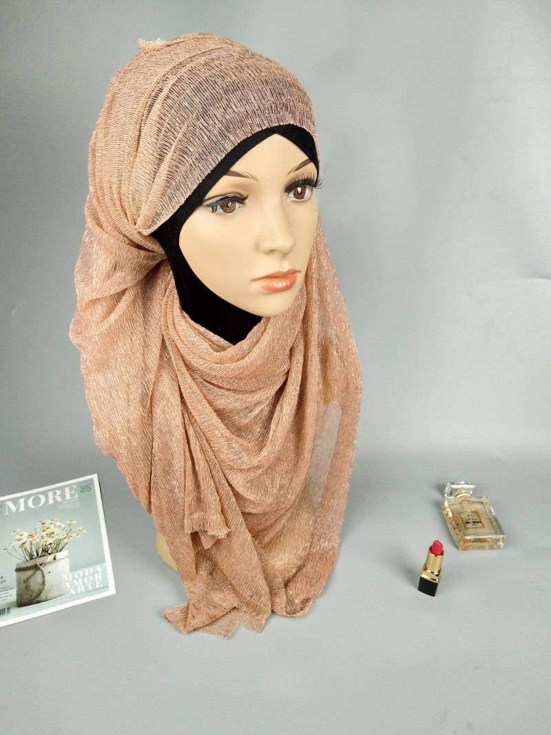Nude Gold ct Plain Silk Hijab
