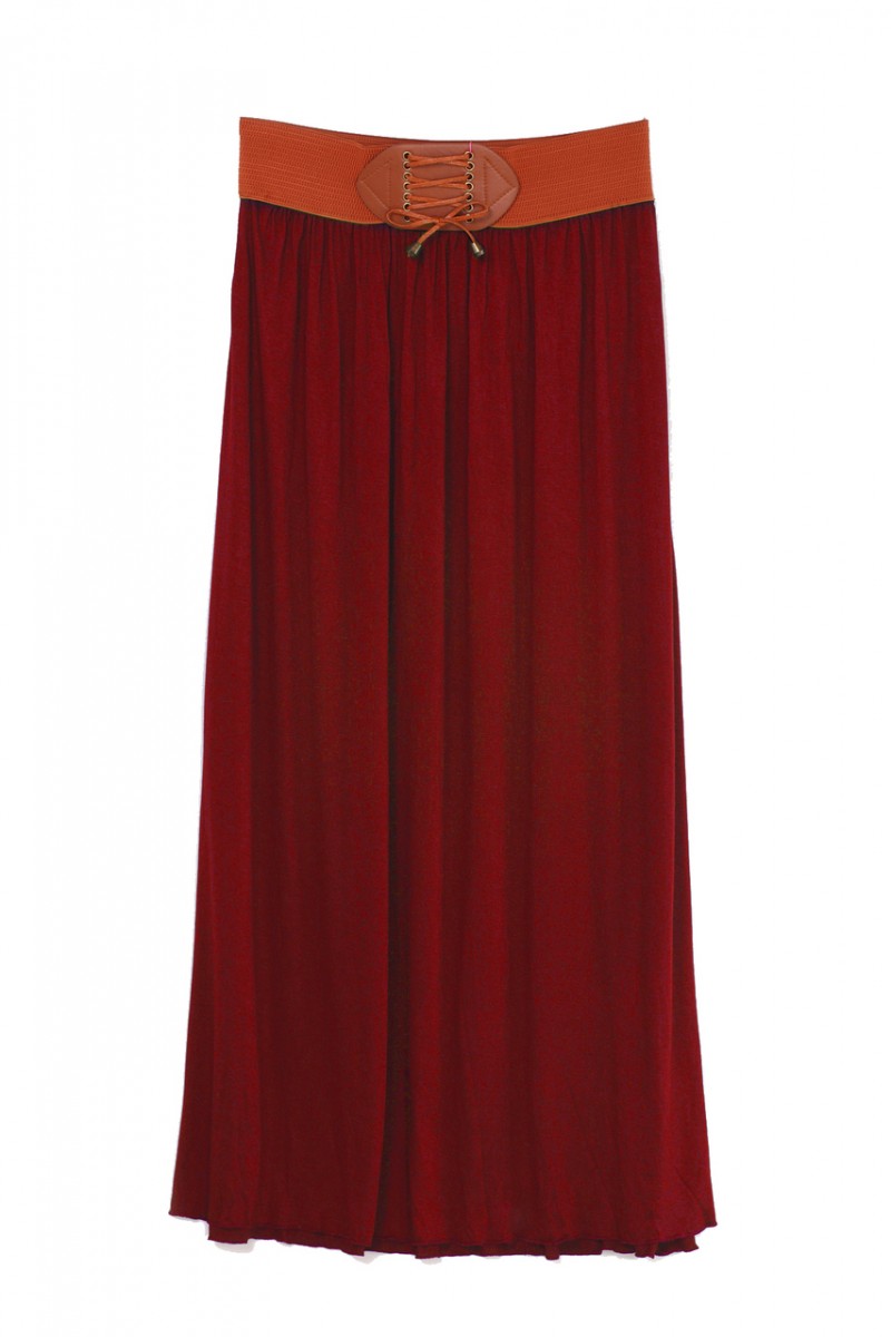 Maroon Maxi Skirt