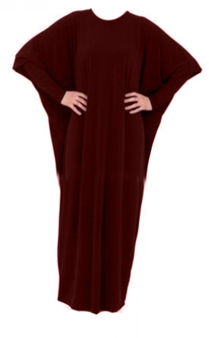Throw Over Abaya Wine Red - 54