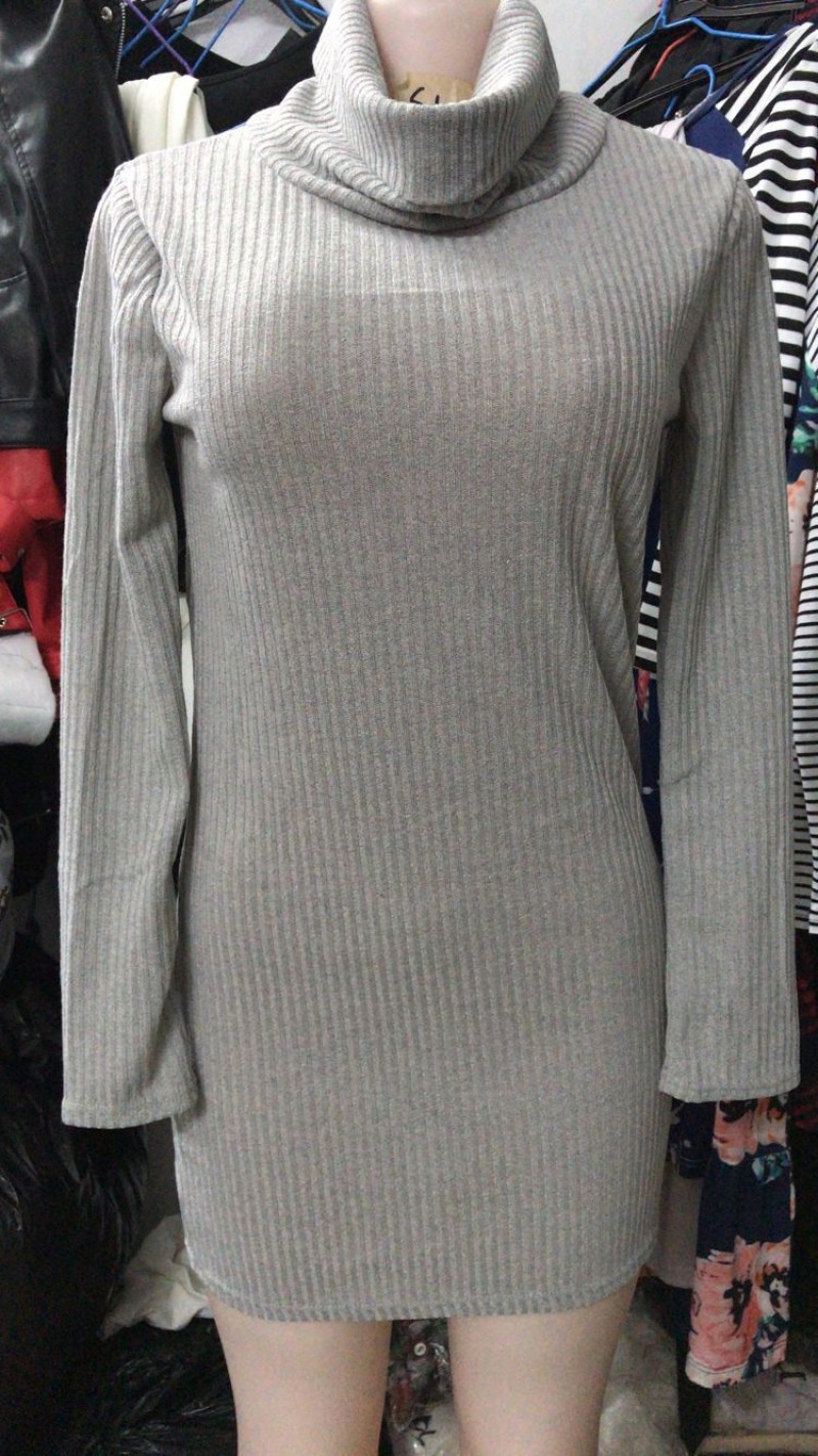 Gray Ribbed Tunic Sweater Xlarge