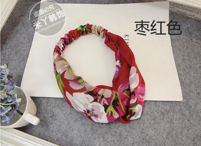 Maroon Floral Headband
