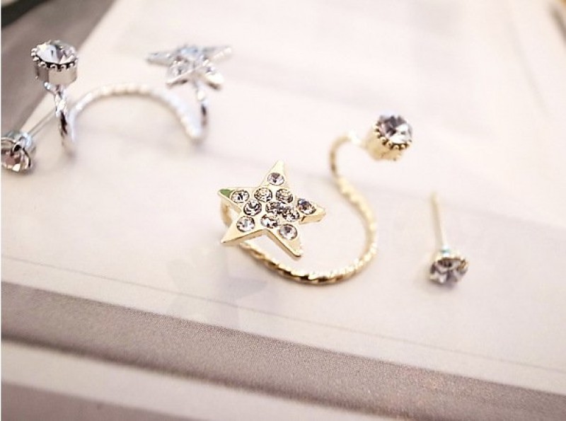 Gold Ear Clasp Set