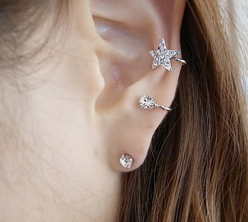Silver Ear Clasp Set