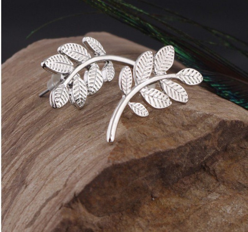 Silver Fern Stud Earrings