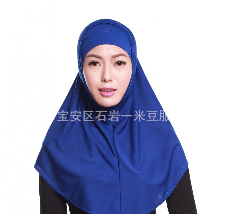 blue 68cm One Piece Ready Hijab 