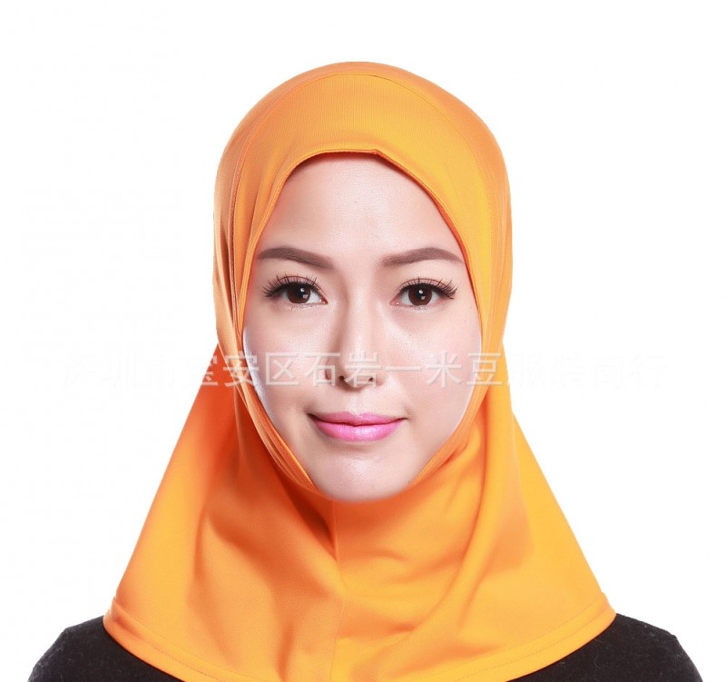Orange 43cm Mini One piece Base Ready Hijab 