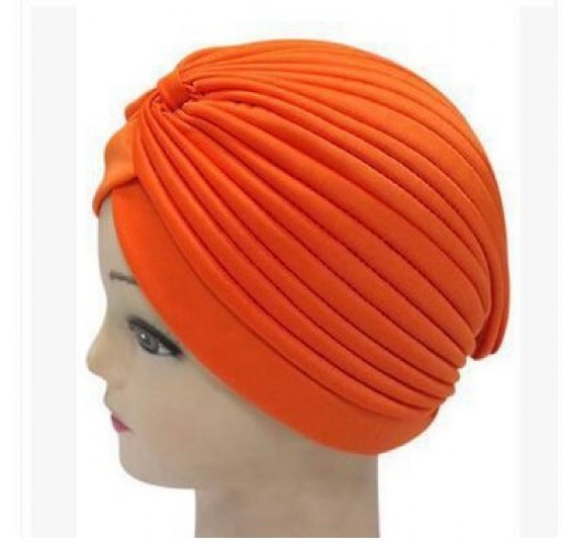 Orange Classic Turban Hijab Cap 