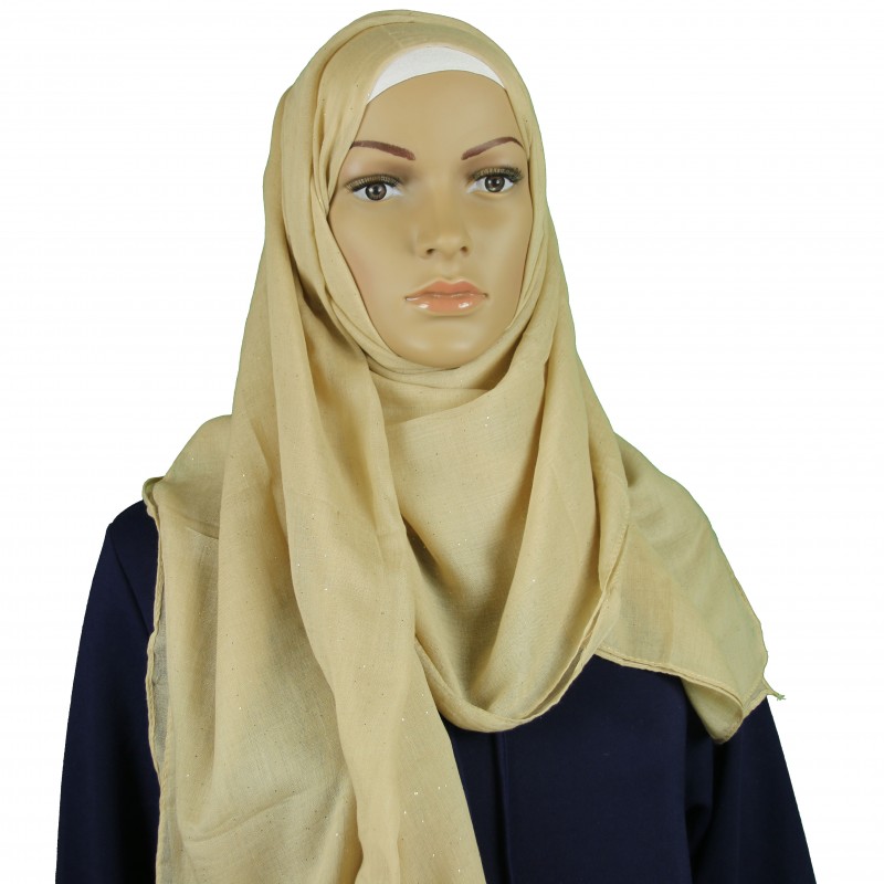 Cream Glitter Hijab