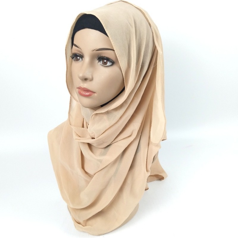 Cream Premium Chiffon Instant Hijab 