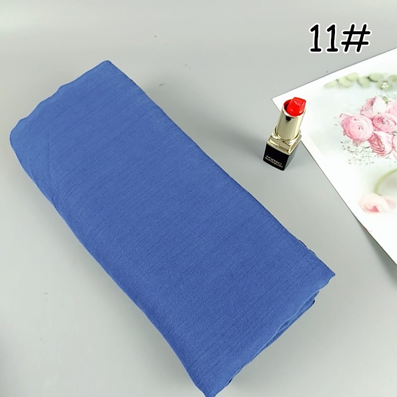 Sea Blue 180x90cm Cotton Hemmed Maxi Hijab