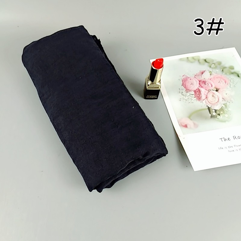Navy Blue 180x90cm Cotton Hemmed Maxi Hijab