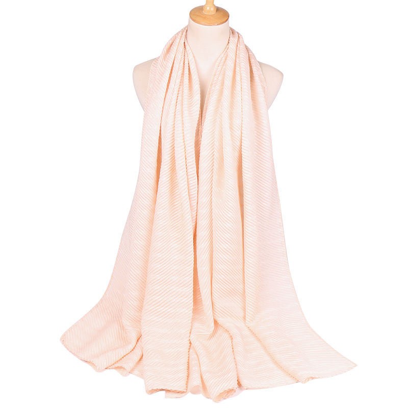 shallow snow bud Premium Crinkle Cotton Herringbone Hijab