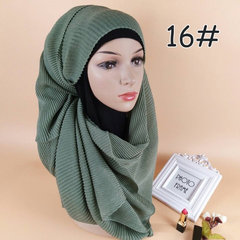 Army Green Classic Cotton Crinkle Maxi Hijab