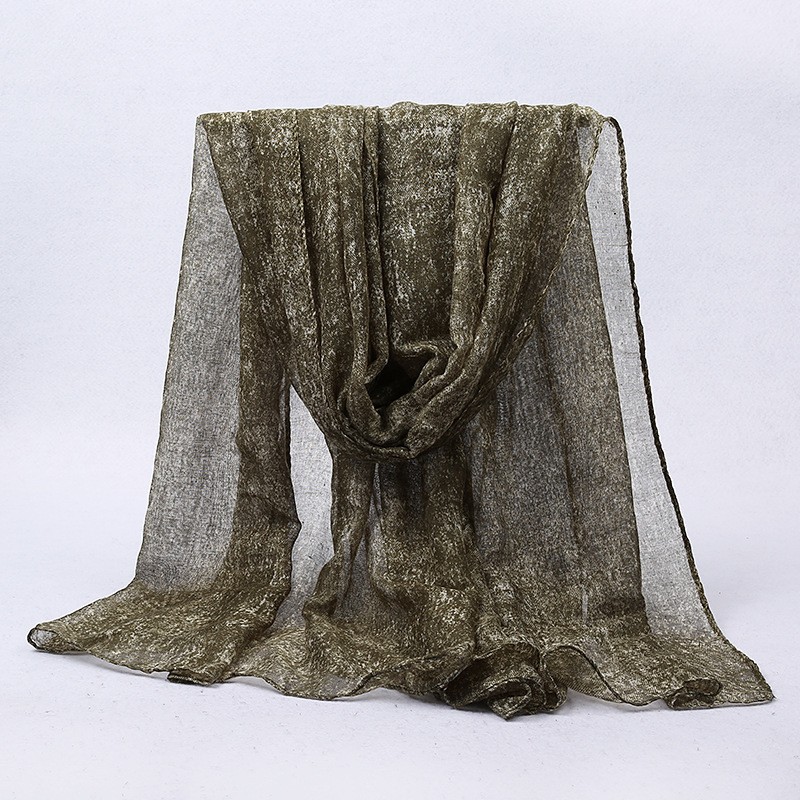  Army Green Distressed Dyed Print Hijab
