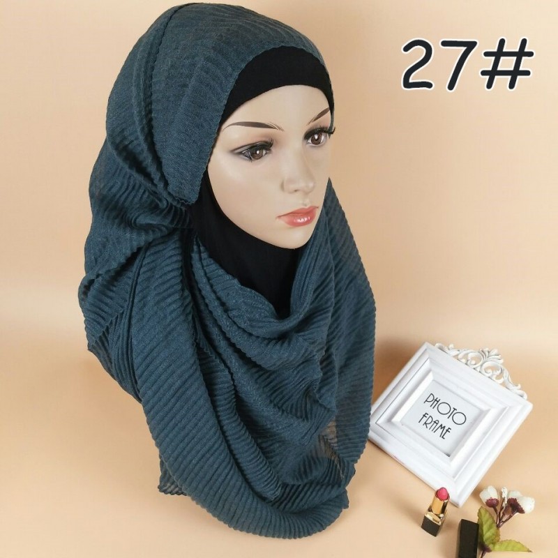 Dark Grey Classic Cotton Crinkle Maxi Hijab