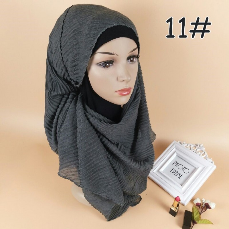 Ash Grey Classic Cotton Crinkle Maxi Hijab