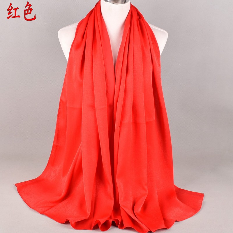 Red Premium Velvety Pearl Chiffon Maxi Hijab