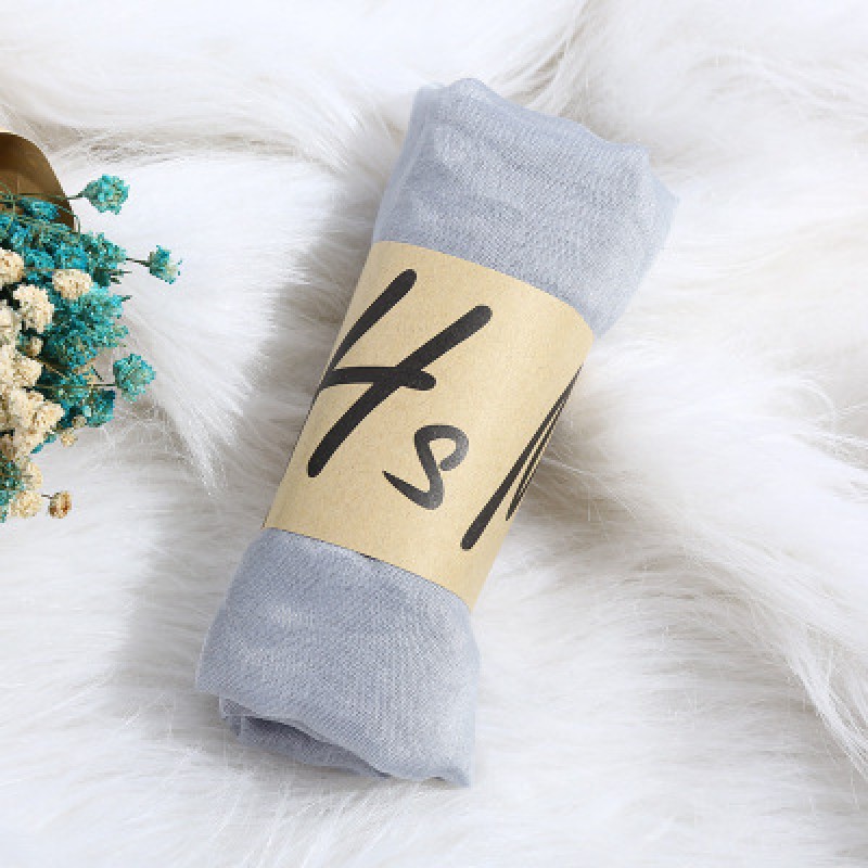 Light gray Cotton Linen 180x90cm Classic Maxi Hijab