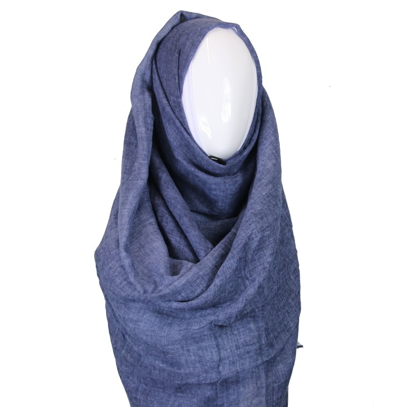 Navy Rustic Cotton Blend Hijab