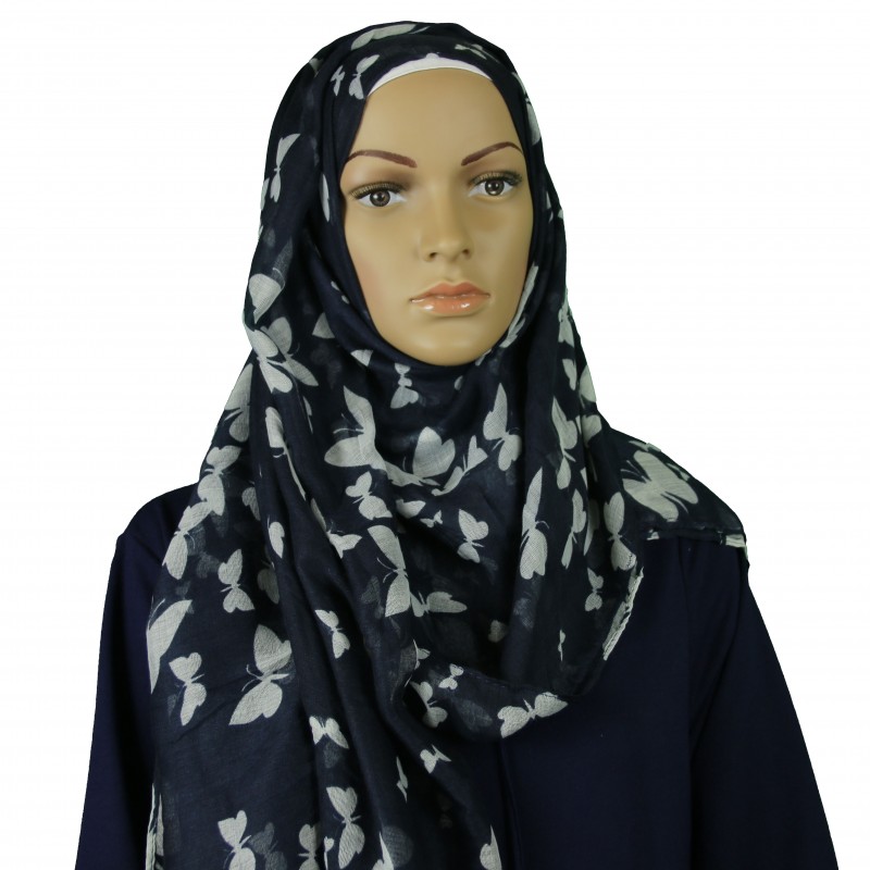 Butterfly Farm Navy Hijab