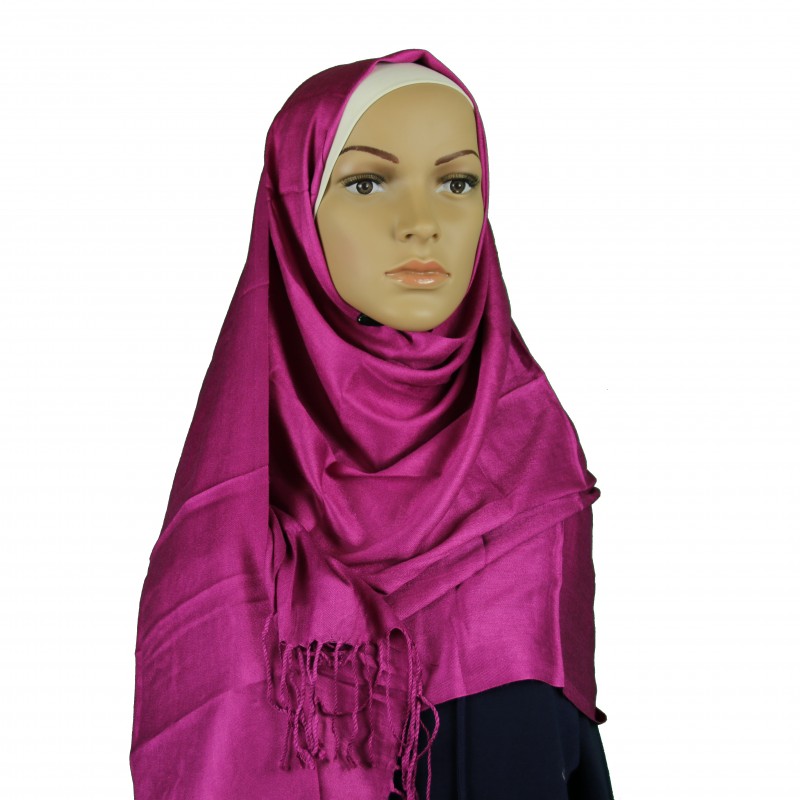 Magenta Satin Pashmina Hijab