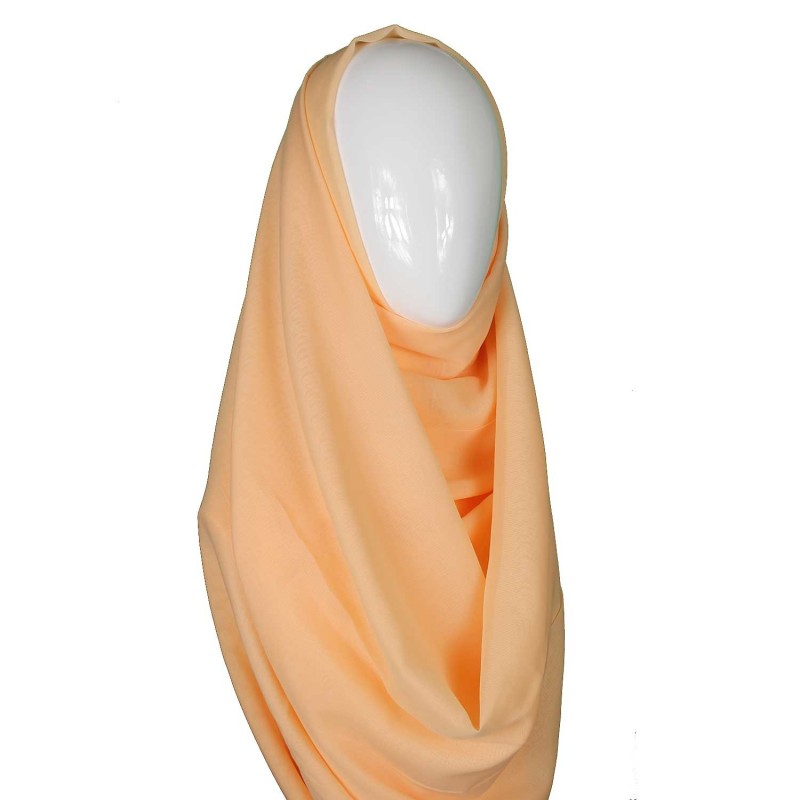 Pastel Peach Chiffon Extra Maxi