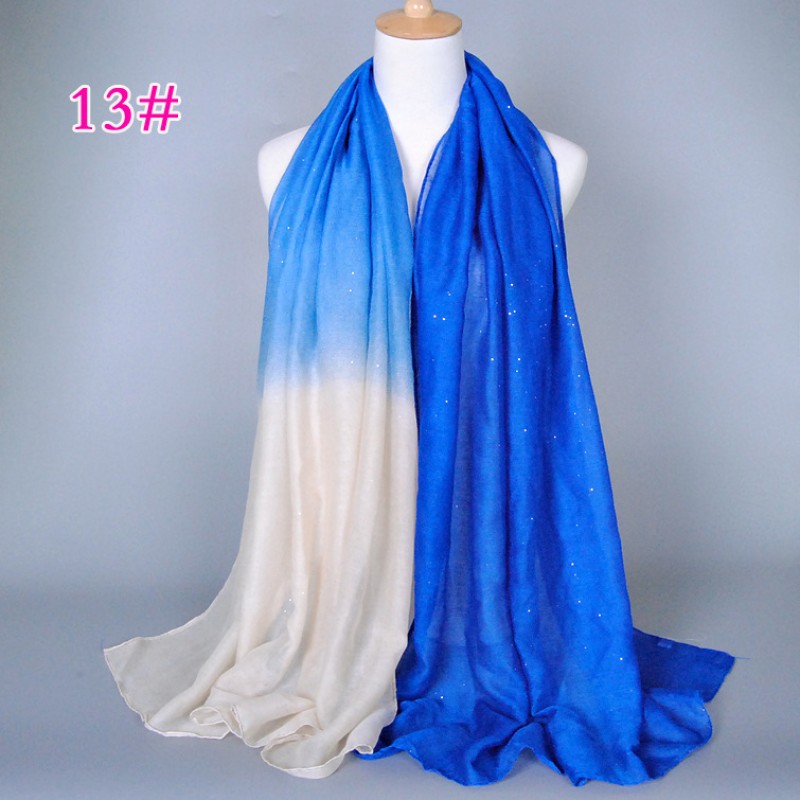 Blue White Dual Ombre Viscose Hijab