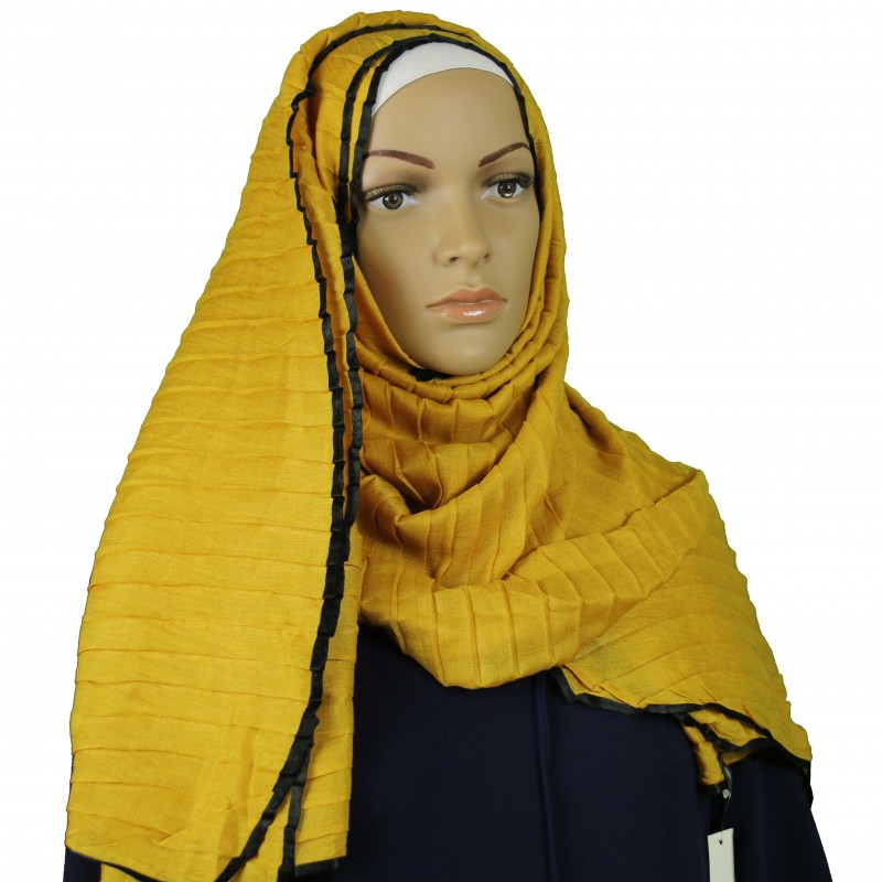 Gold Pleated Hijab