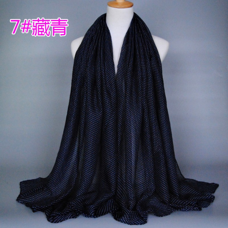 Navy Tiny Polka Print Hijab