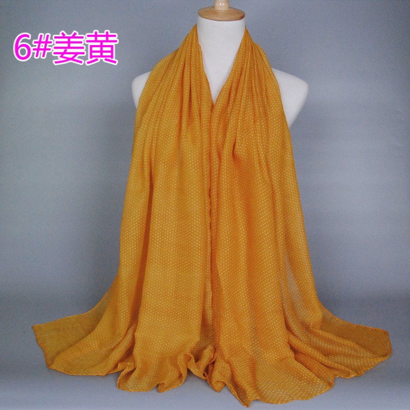 Ginger Yellow Tiny Polka Print Hijab