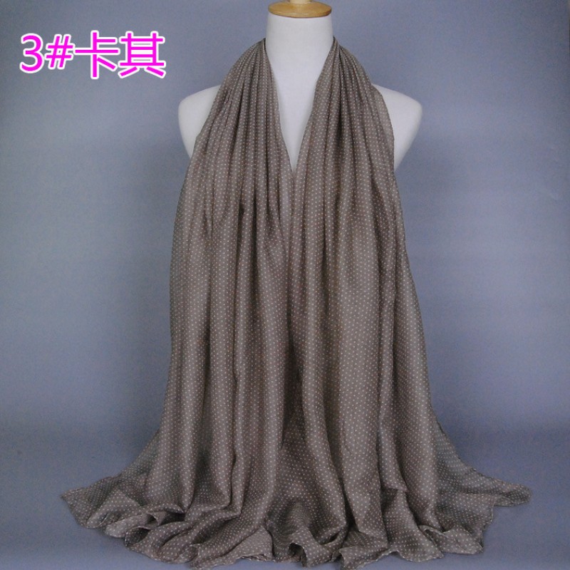 Khaki Tiny Polka Print Hijab