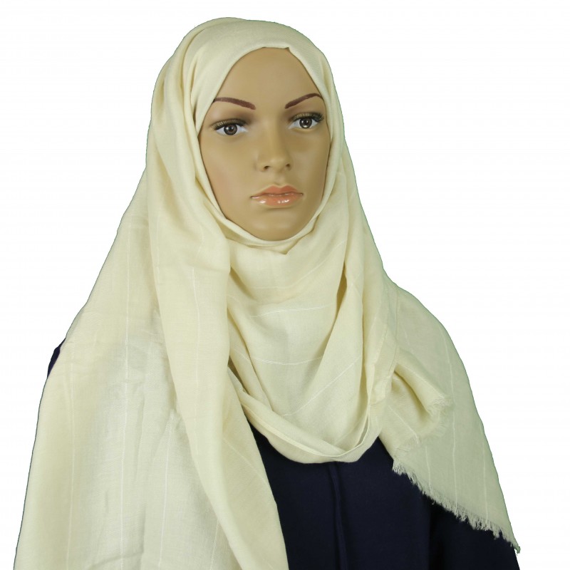 Cream Striped Vogue Hijab