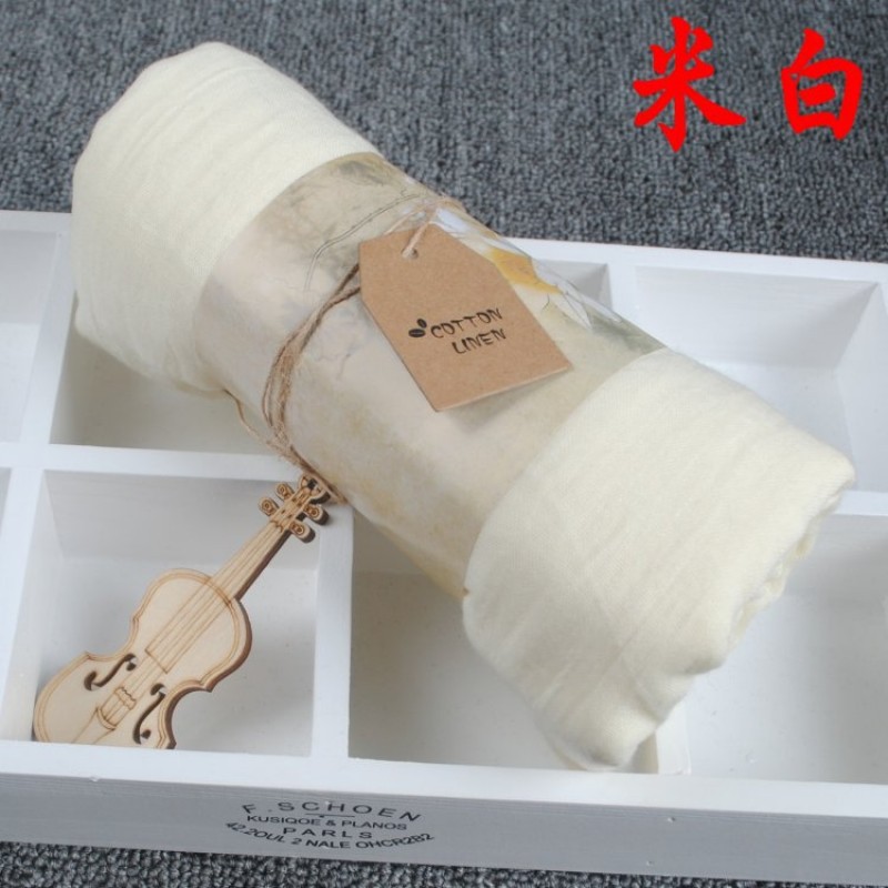 Beige 185x130cm Cotton Linen Plain Extra Maxi Hijab