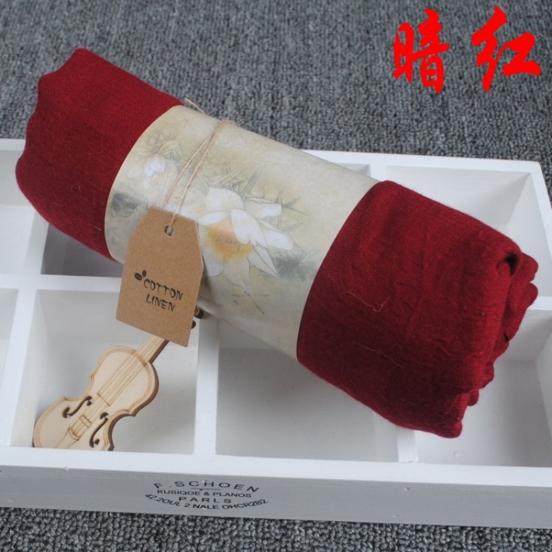 Bordeaux 185x130cm Cotton Linen Plain Extra Maxi Hijab